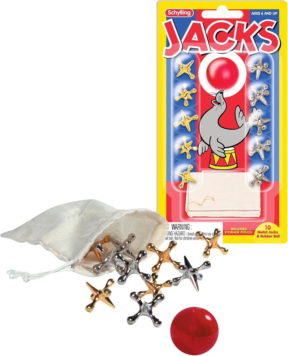 Metal Jacks and Rubber Ball Set